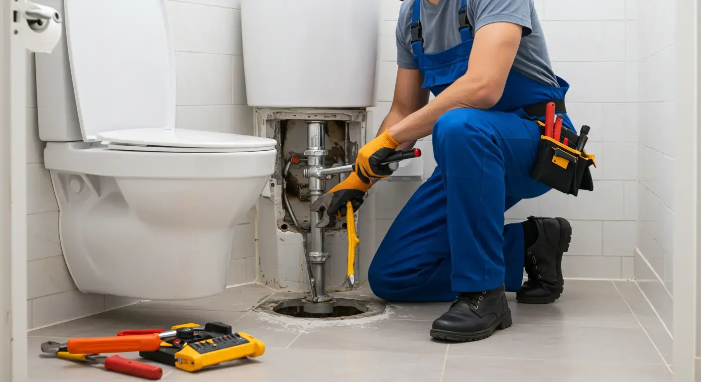 Plumber is doing toilet repairing service in longmont CO